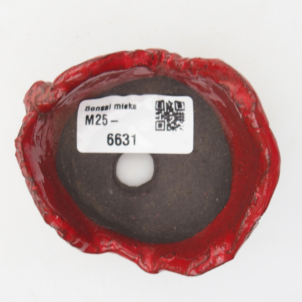 Keramikschale 7,5 x 7 x 4,5 cm , Farbe rot