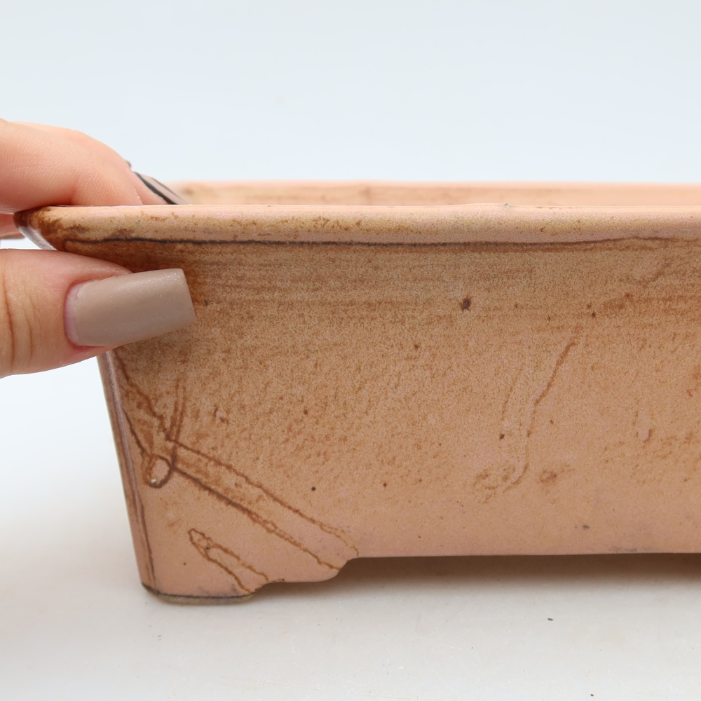 Keramik-Bonsai-Schale 18 x 13,5 x 7,5 cm, Farbe: Rosa
