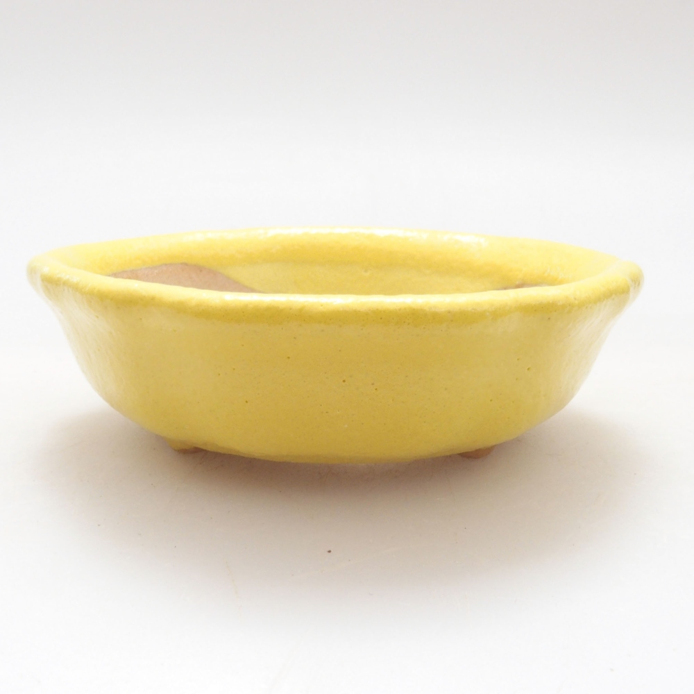 Bonsaischale aus Keramik 7 x 7 x 2 cm, gelb