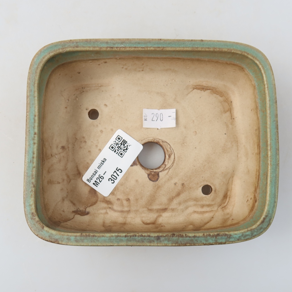 Keramik-Bonsai-Schale, 14 x 11,5 x 4,5 cm, Farbe: grün