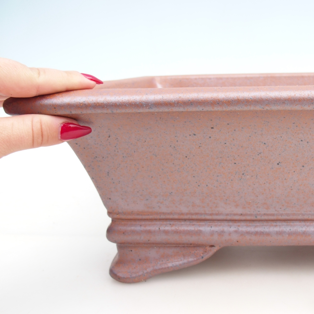 Bonsaischale aus Keramik 41 x 29,5 x 13,5 cm, metallfarben