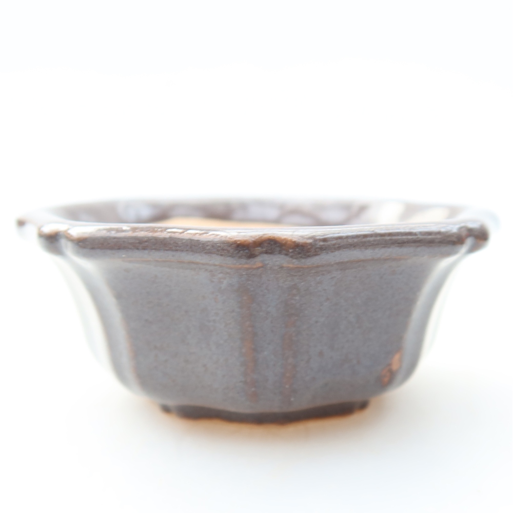 Keramik-Bonsai-Schale, 6 x 6 x 2,5 cm, Farbe: Grau