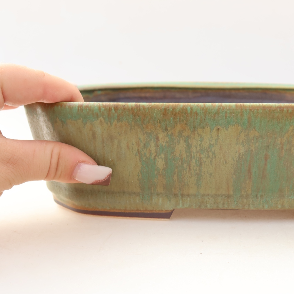 Keramik-Bonsai-Schale 25 x 21 x 6,5 cm, Farbe: grün