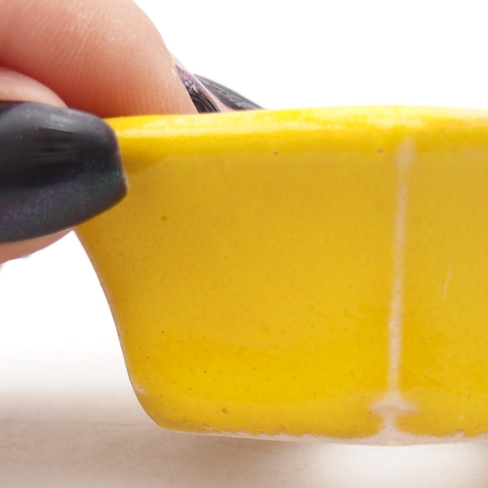 Mini-Bonsaischale 6 x 5,5 x 2,5 cm, gelb