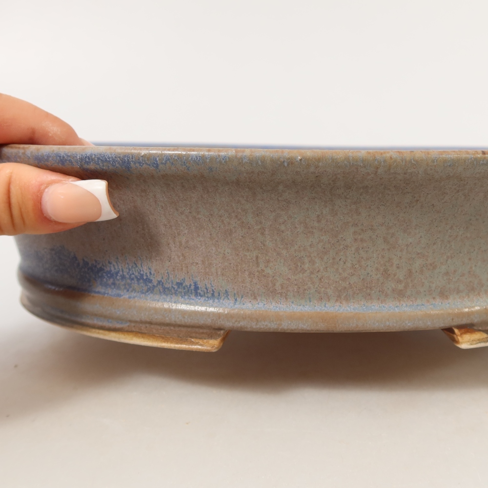 Keramik-Bonsai-Schale, 27 x 24,5 x 5,5 cm, Farbe: Blau