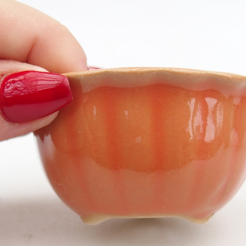 Bonsaischale aus Keramik 7 x 8,5 x 3,5 cm, orange