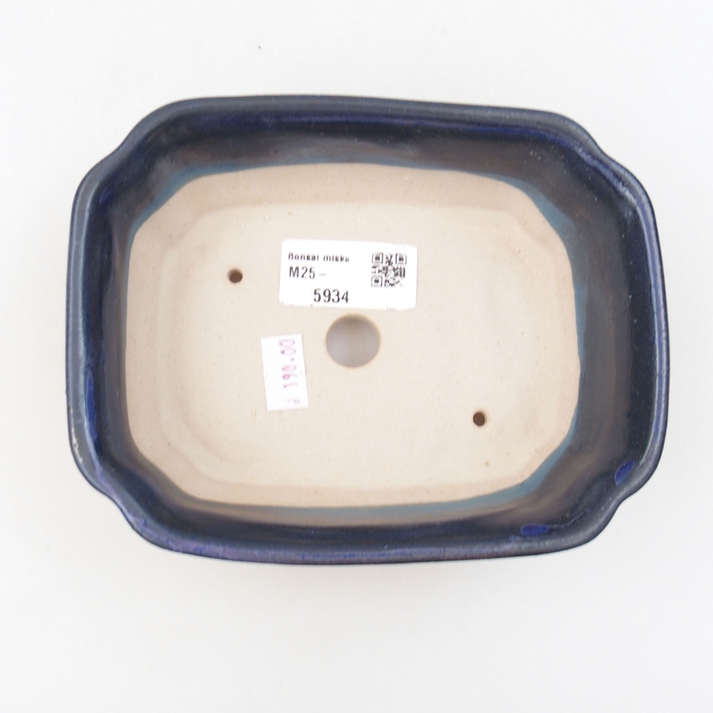 Bonsaischale aus Keramik 15,5 x 12 x 6 cm, Farbe blau