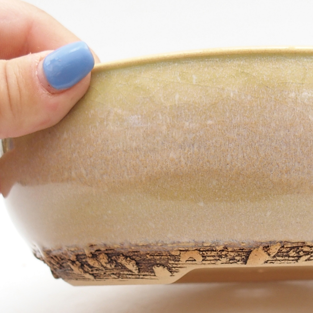 Bonsaischale aus Keramik 18 x 18 x 6 cm, grün