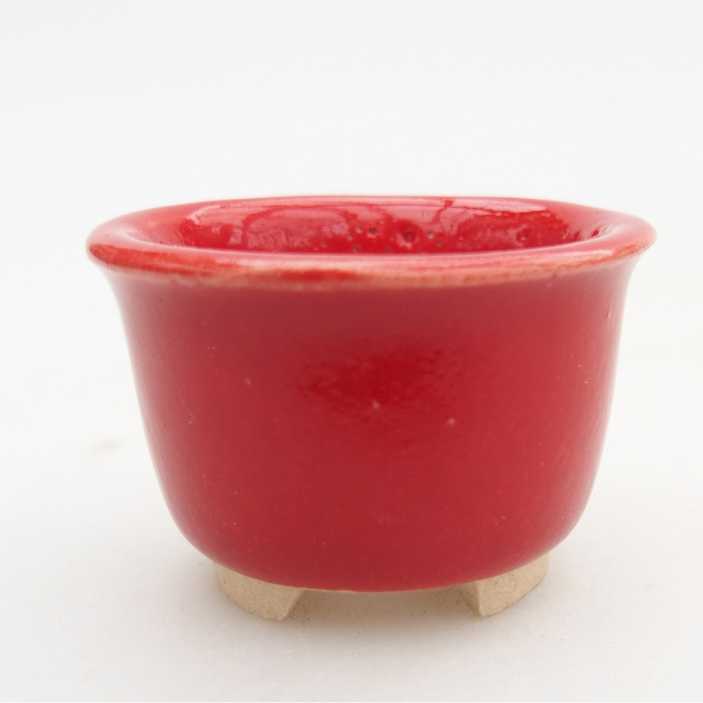 Mini-Bonsaischale 4 x 4 x 2,5 cm, Farbe rot
