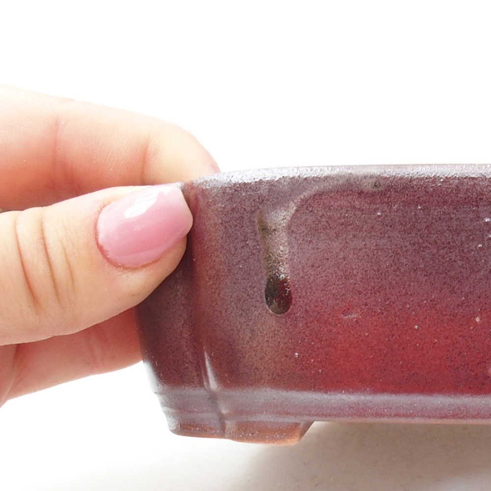 Bonsaischale aus Keramik 15 x 11,5 x 4,5 cm, braun