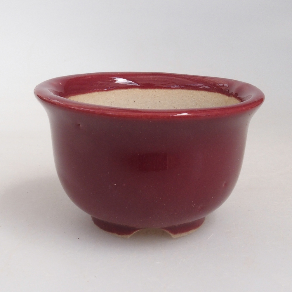 Mini-Bonsaischale 4,5 x 4,5 x 2,5 cm, bordeauxrot