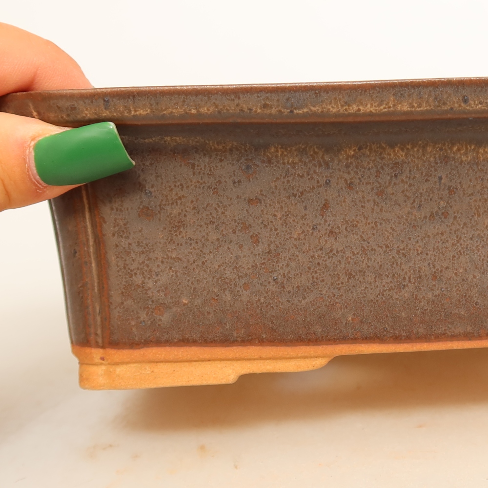 Keramikschale  20 x 15,5 x 5,5 cm, Farbe: braun