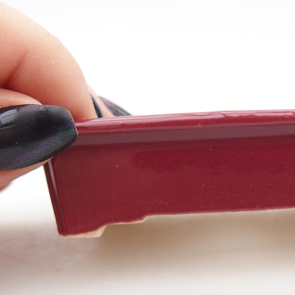 Mini-Bonsaischale 7,5 x 5 x 2 cm, bordeauxrot