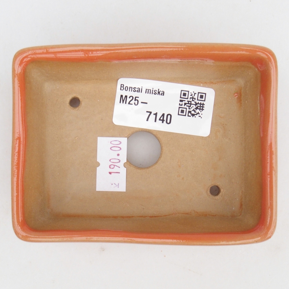 Bonsaischale aus Keramik 9,5 x 7 x 3,5 cm, orange