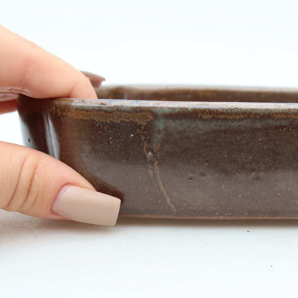 Keramik-Bonsai-Schale, 16 x 11,5 x 4 cm, Farbe: braun