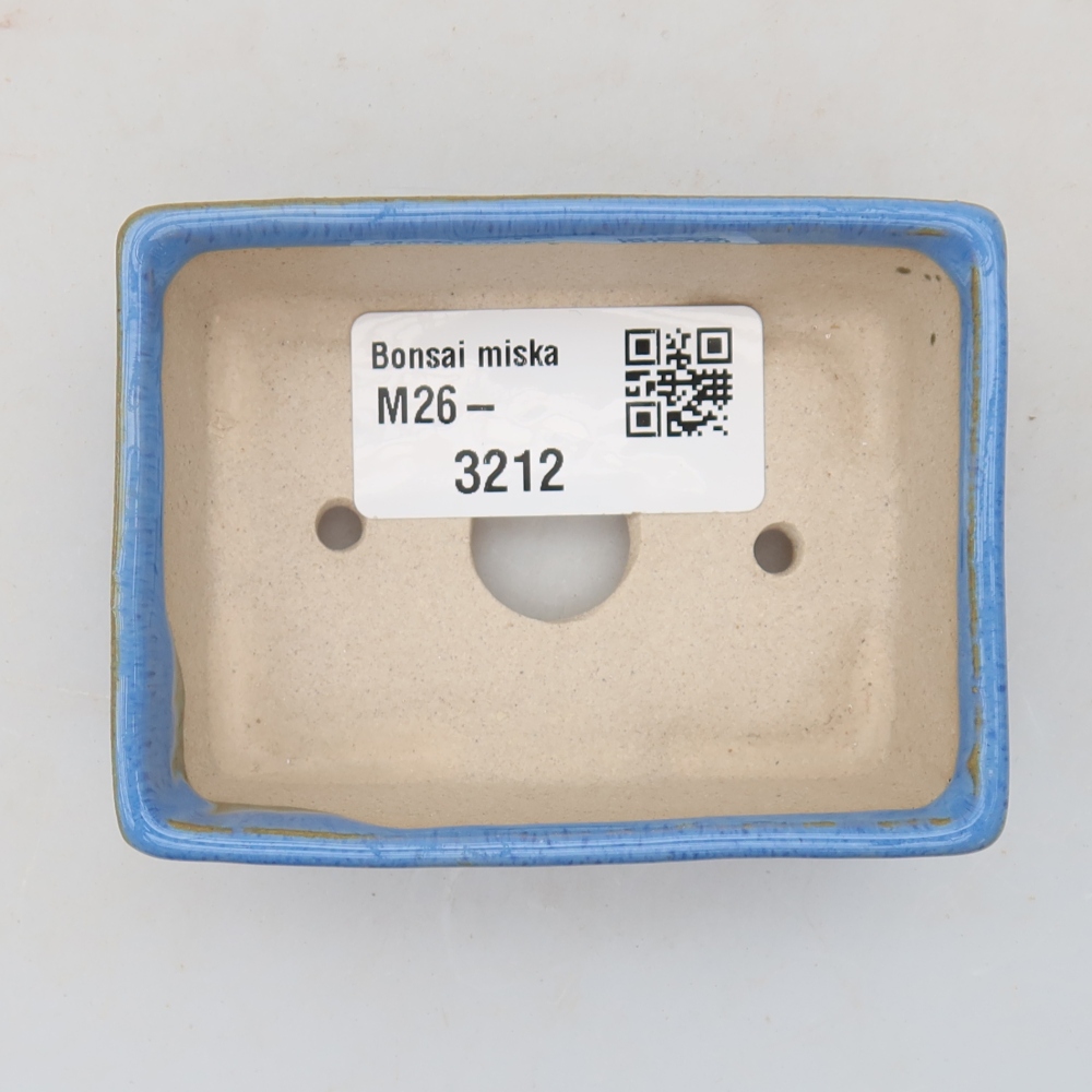 Keramik-Bonsai-Schale, 8 x 6 x 2,5 cm, Farbe: Blau