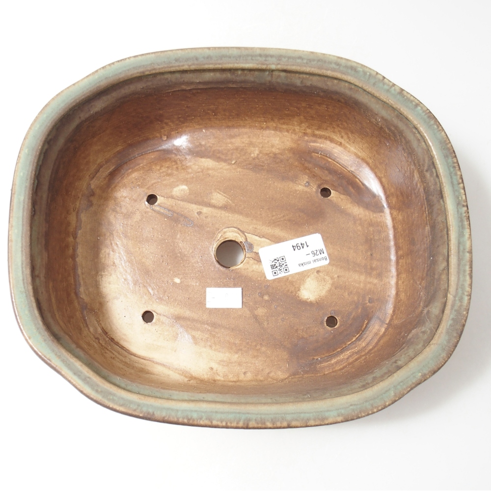 Bonsaischale aus Keramik 25 x 21 x 8 cm, grün