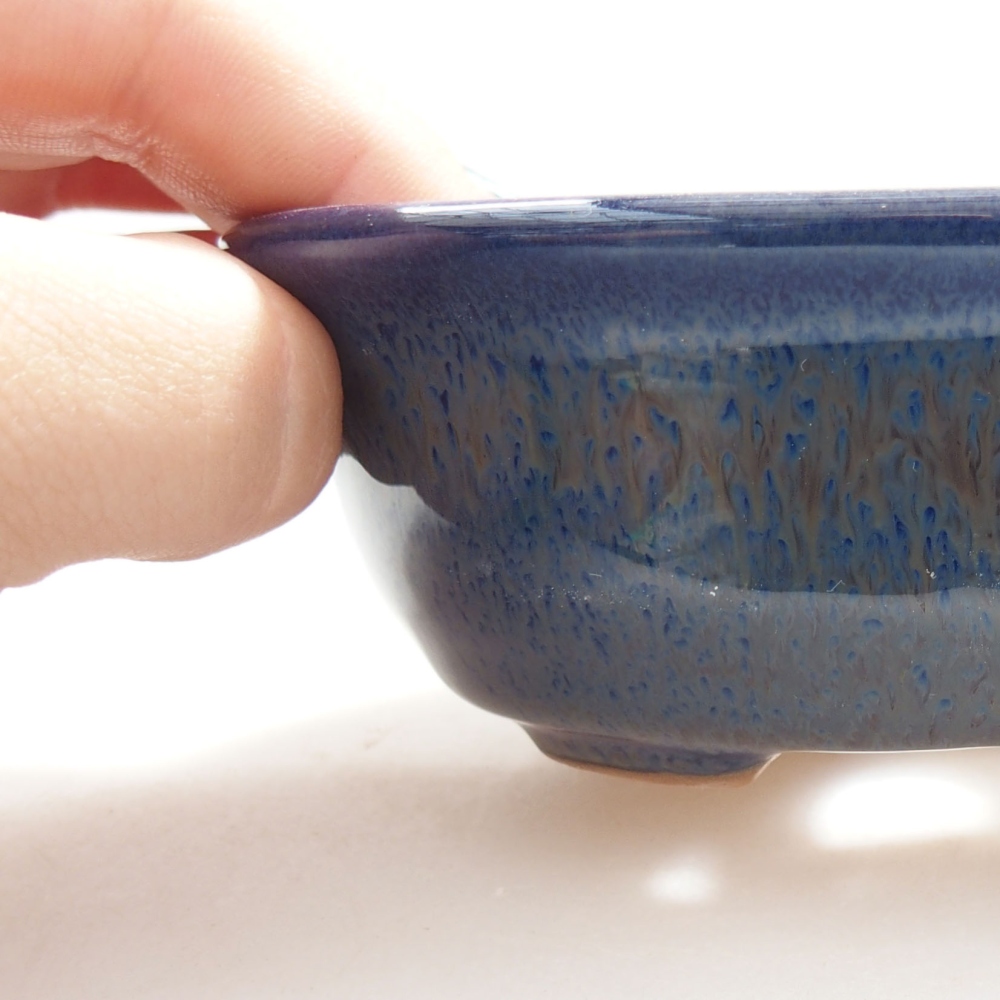 Bonsaischale aus Keramik 15,5 x 12 x 6 cm, Farbe blau
