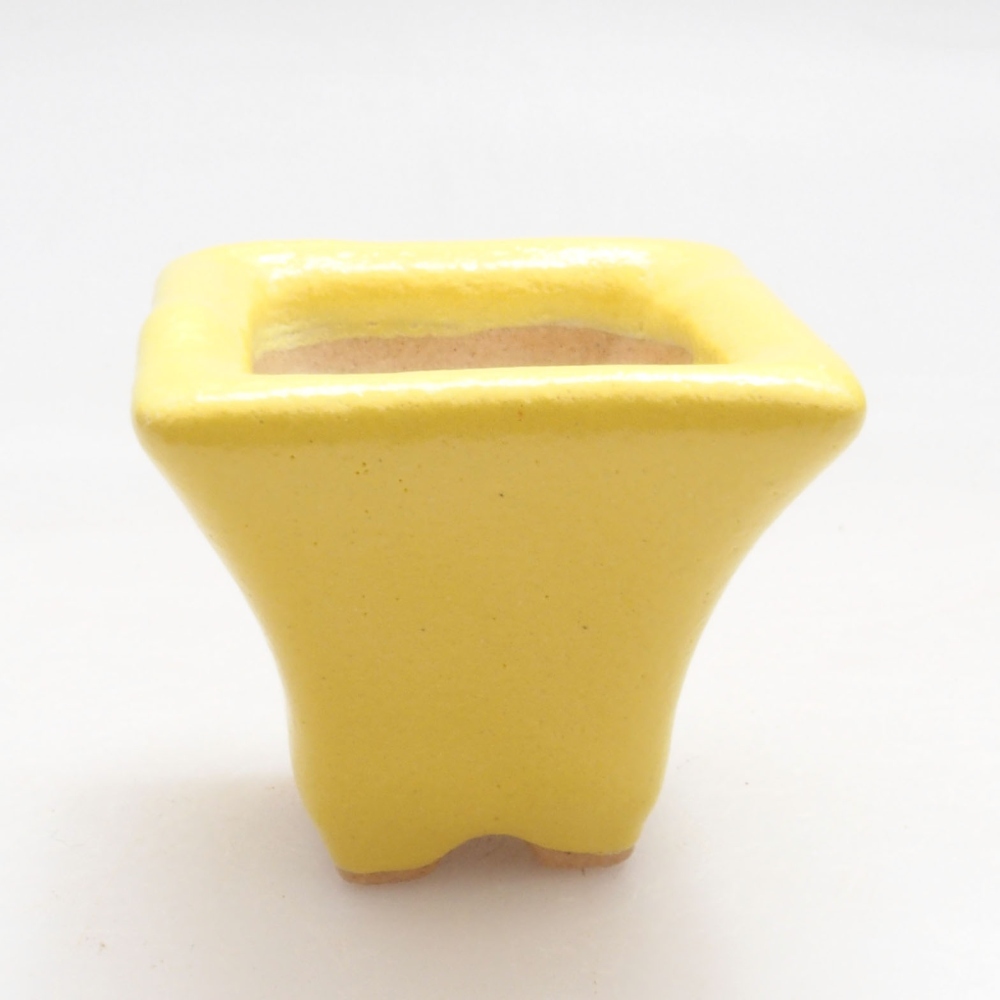 Bonsaischale aus Keramik 3,5 x 3,5 x 3 cm, gelb