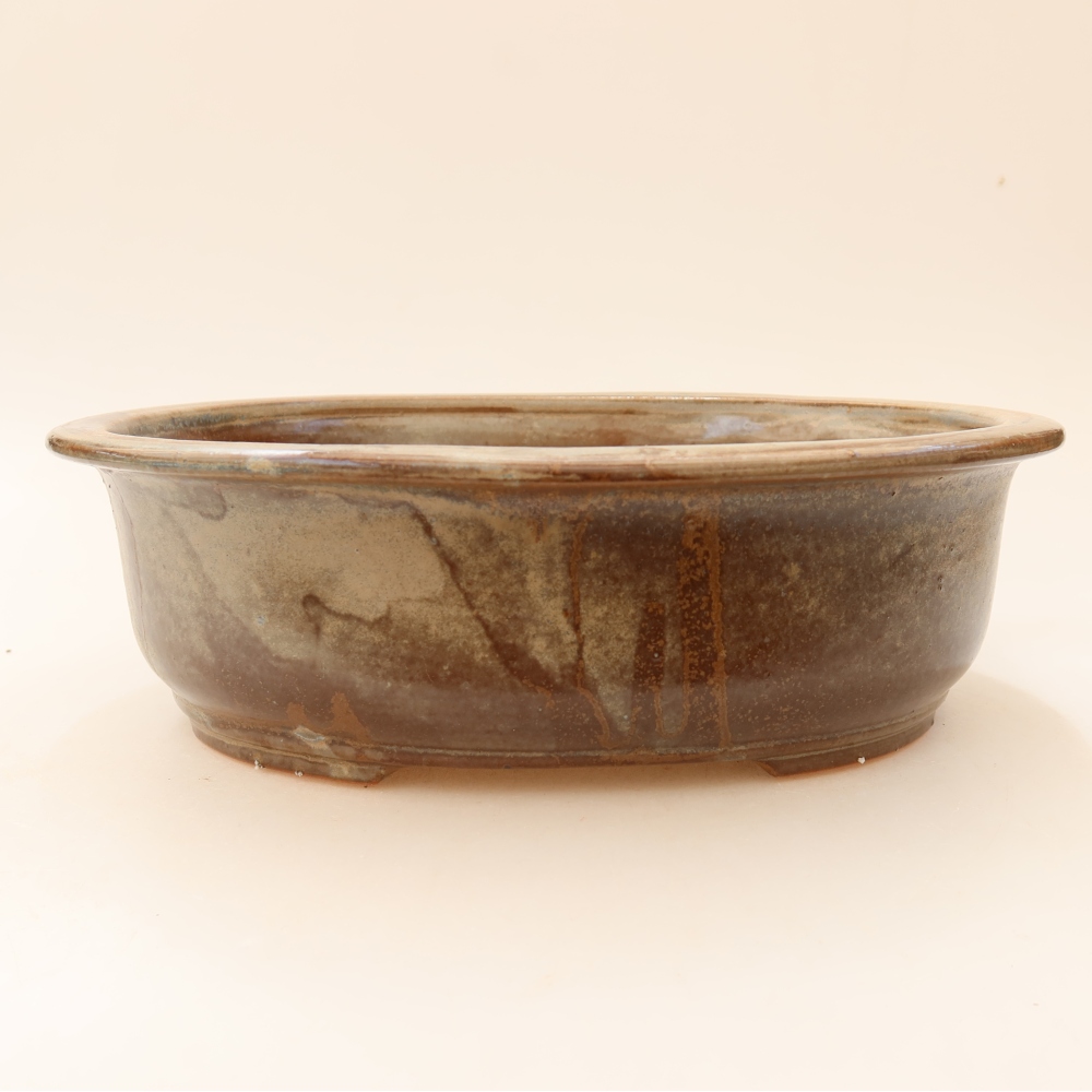 Bonsaischale aus Keramik 23 x 19 x 7 cm, braun