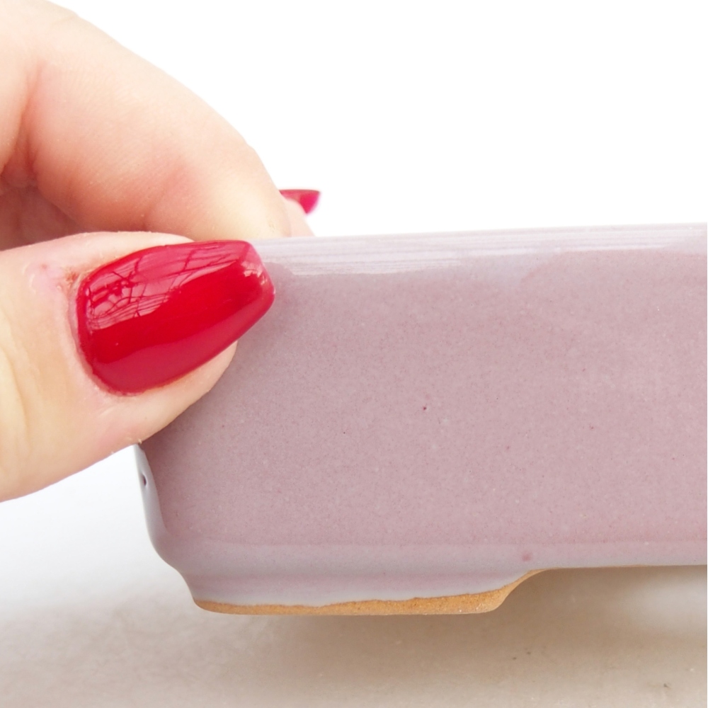 Bonsaischale aus Keramik 12,5 x 9,5 x 3,5 cm, rosa