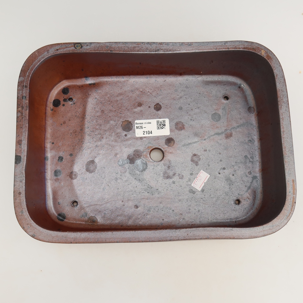 Keramik-Bonsai-Schale 28 x 20,5 x 7,5 cm, metallfarben