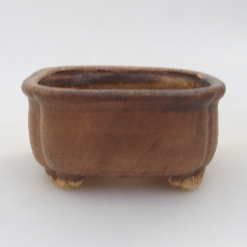Bonsaischale aus Keramik 10 x 8,5 x 4 cm, braun