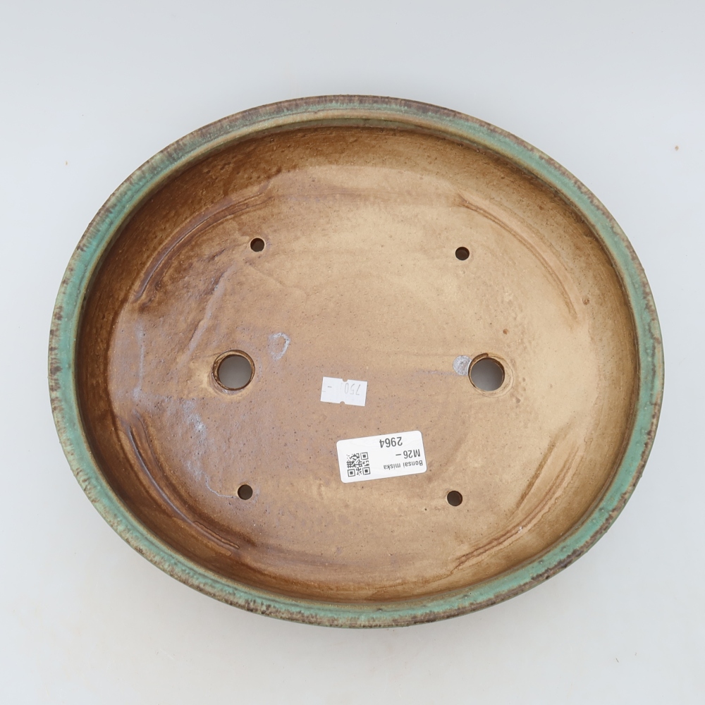 Keramik-Bonsai-Schale 27 x 24 x 5,5 cm, Farbe: grün
