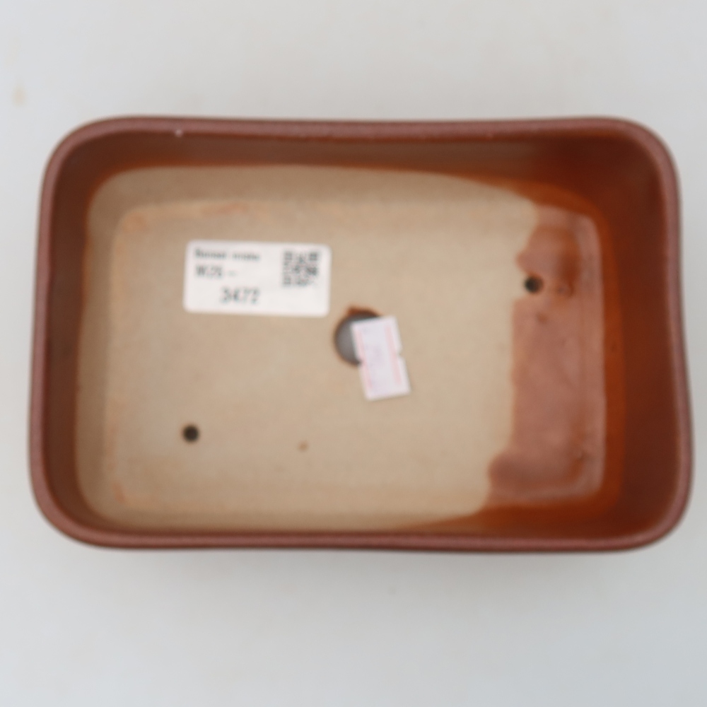Keramik-Bonsai-Schale 16 x 10,5 x 5,5 cm, Farbe: weinrot