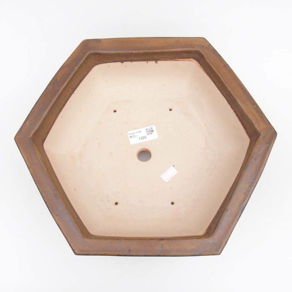 Bonsaischale aus Keramik 32 x 28 x 10 cm, braun