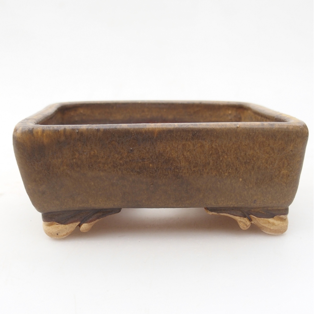 Bonsaischale aus Keramik 10 x 8 x 4 cm, braun