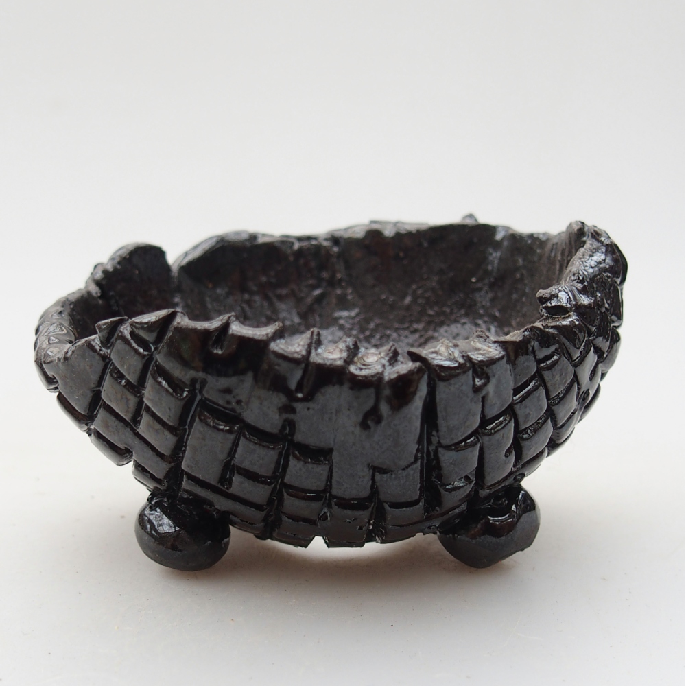 Keramikschale 8,5 x 8 x 5 cm , Farbe schwarz