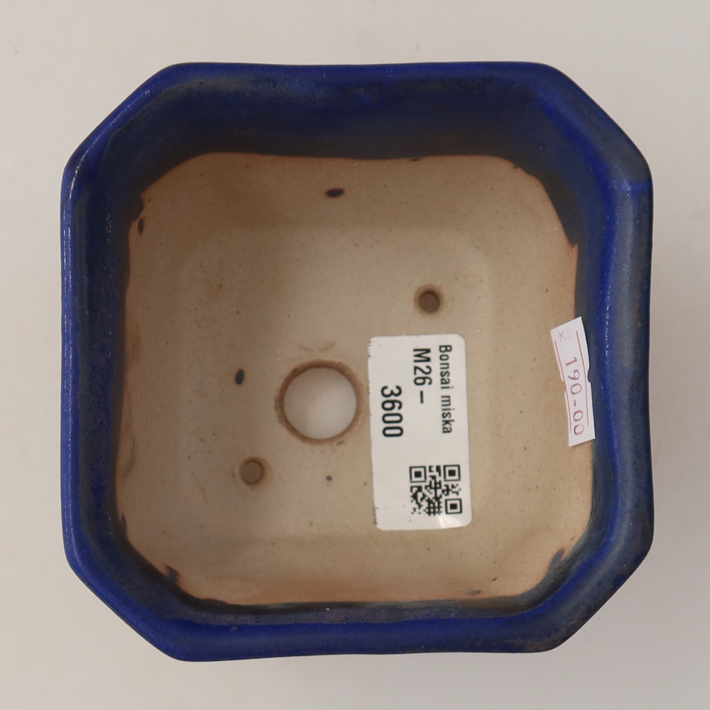 Keramik-Bonsai-Schale, 10 x 10 x 6,5 cm, Farbe: Blau
