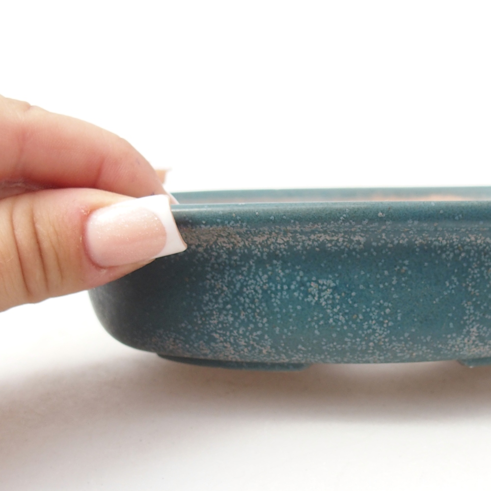 Bonsaischale aus Keramik 14,5 x 10,5 x 3,5 cm, Farbe blau