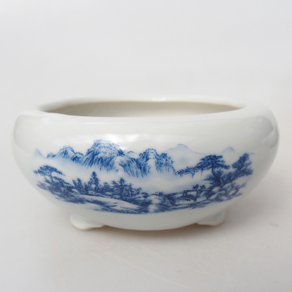 Bonsaischale aus Keramik 10 x 10 x 5 cm, Farbe weiß