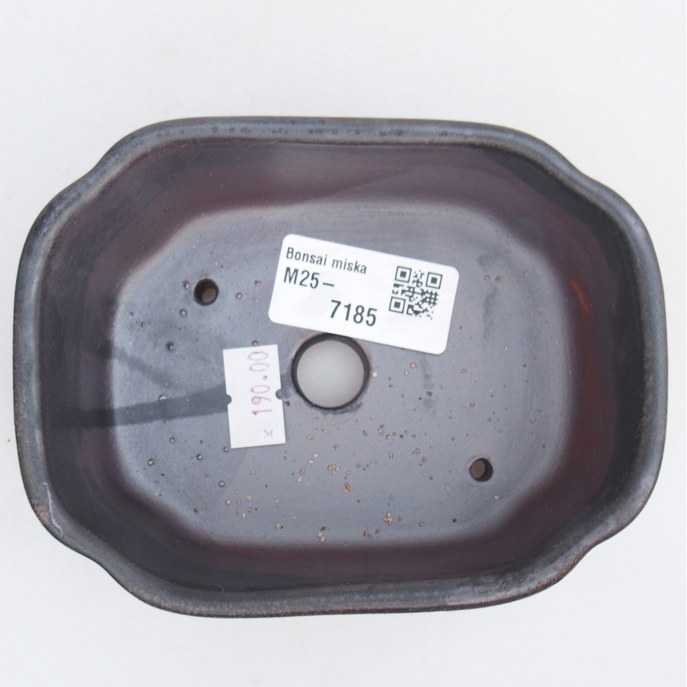 Bonsaischale aus Keramik 12,5 x 9,5 x 4,5 cm, grau