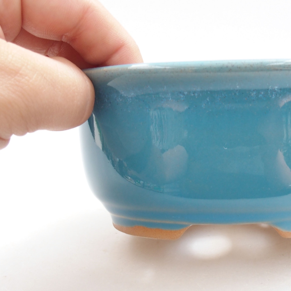 Bonsaischale aus Keramik 15,5 x 12 x 6 cm, Farbe blau
