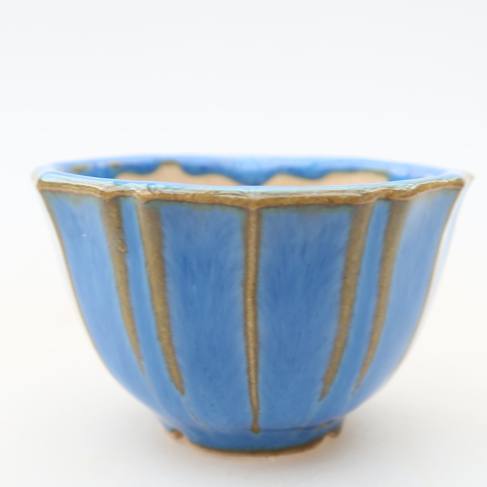 Keramik-Bonsai-Schale, 5,5 x 5,5 x 3,5 cm, Farbe: Blau