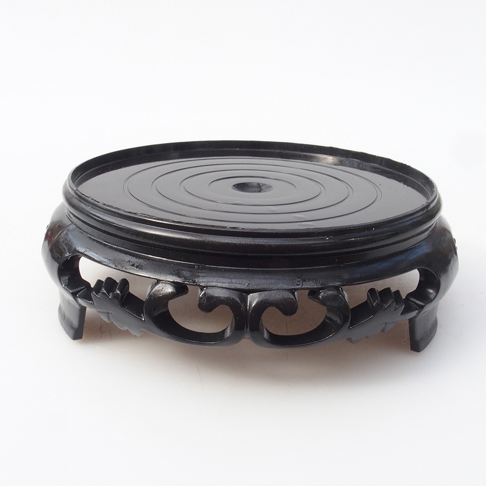 Kunststoff-Bonsai-Tisch rund 11 x 11 x 3,5 cm, Farbe schwarz