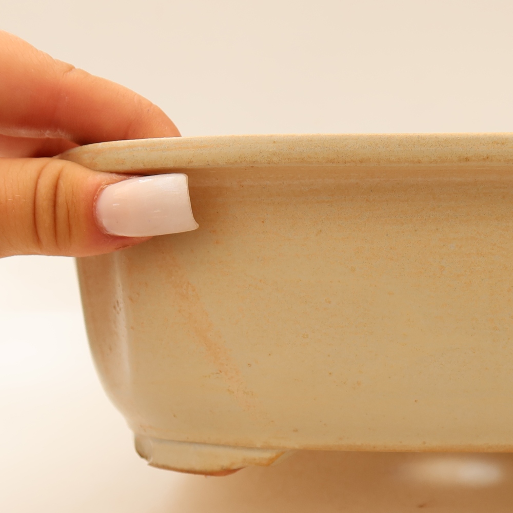 Keramik-Bonsai-Schale 24,5 x 21 x 7,5 cm, Farbe: Beige