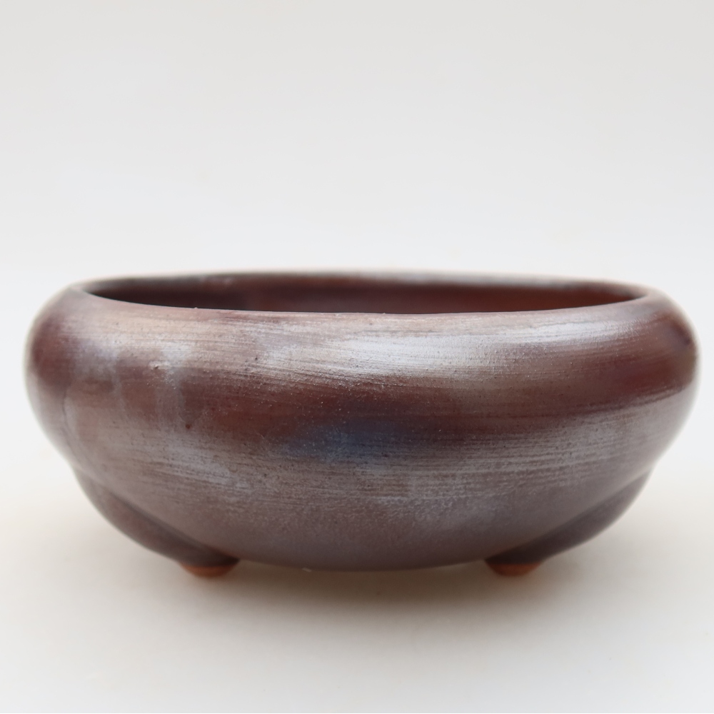 Keramik-Bonsai-Schale 15 x 15 x 6,5 cm, metallfarben