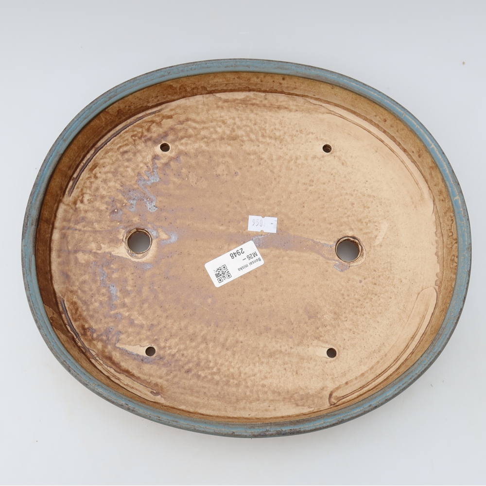 Keramik-Bonsai-Schale 31 x 27 x 4,5 cm, Farbe: blau