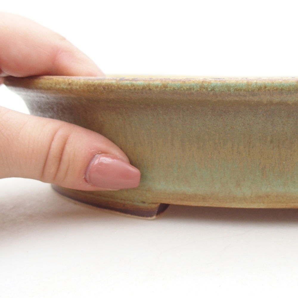 Bonsaischale aus Keramik 24 x 21 x 5 cm, grün