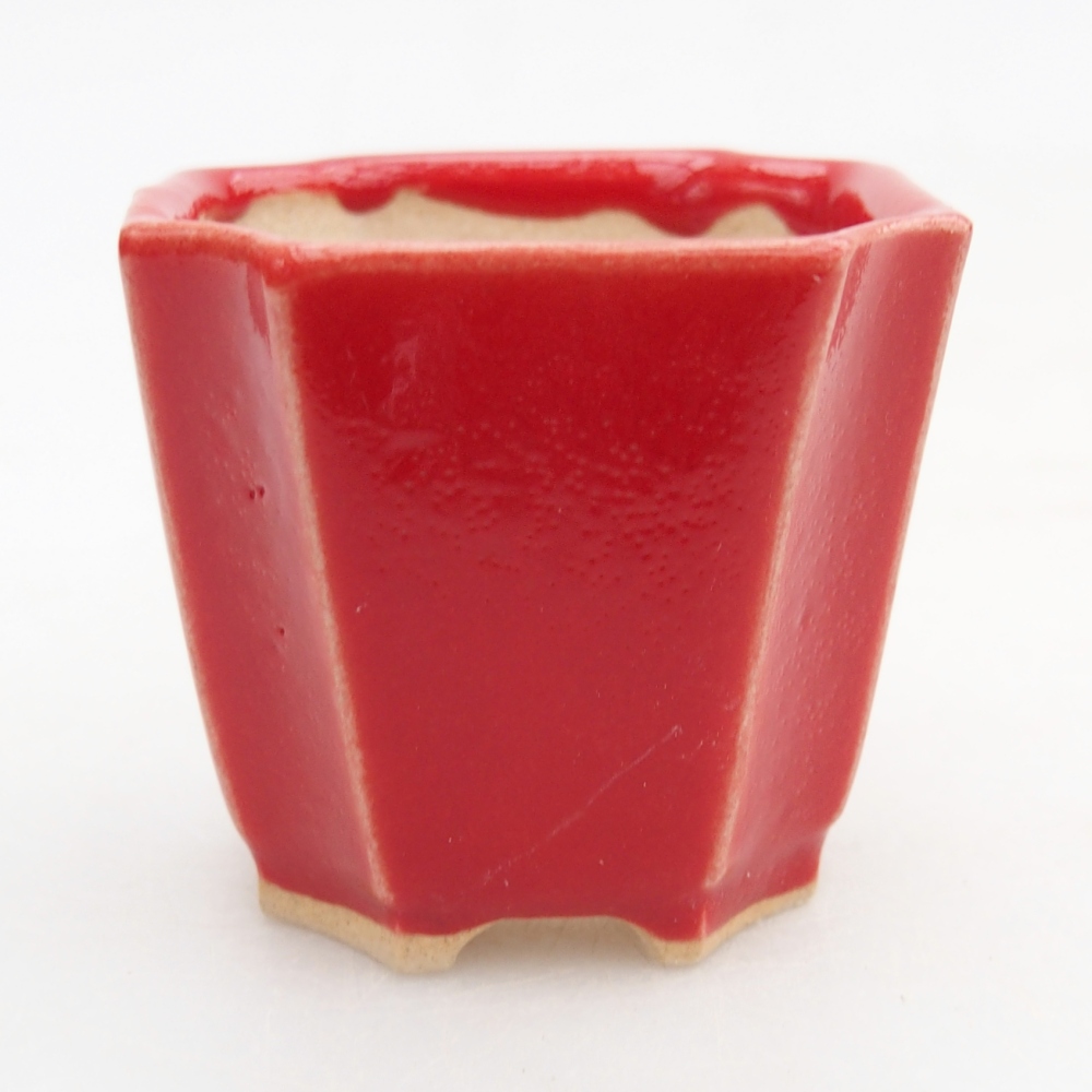 Mini-Bonsaischale 4,5 x 4,5 x 4 cm, Farbe rot