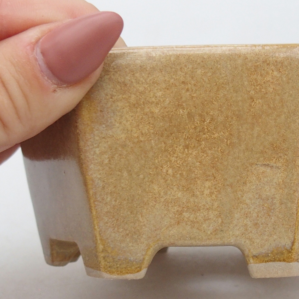 Bonsaischale aus Keramik 10,5 x 9,5 x 5 cm, Farbe beige