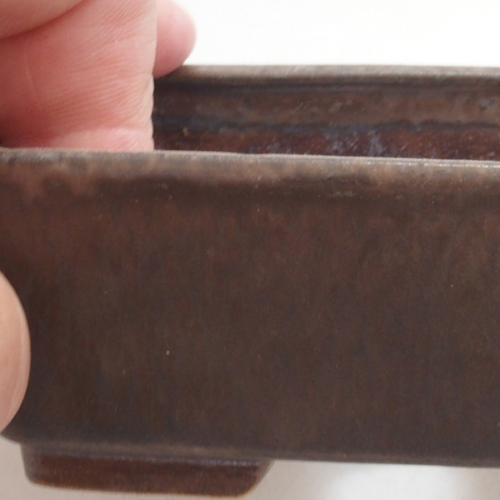 Bonsaischale aus Keramik 10 x 8,5 x 4 cm, braun