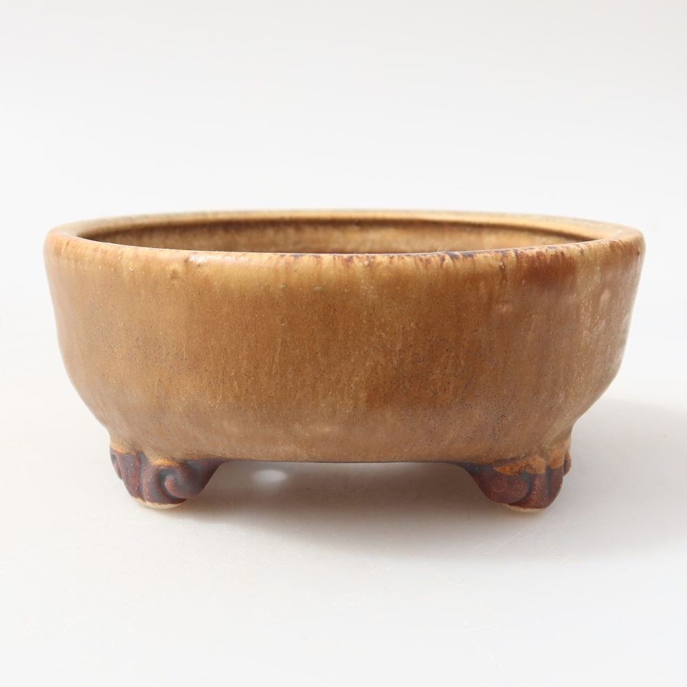 Bonsaischale aus Keramik 11 x 11 x 4,5 cm, braun