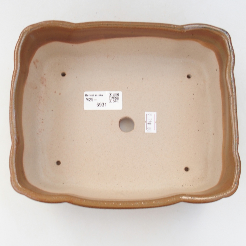 Bonsaischale aus Keramik 20,5 x 17 x 7 cm, braun