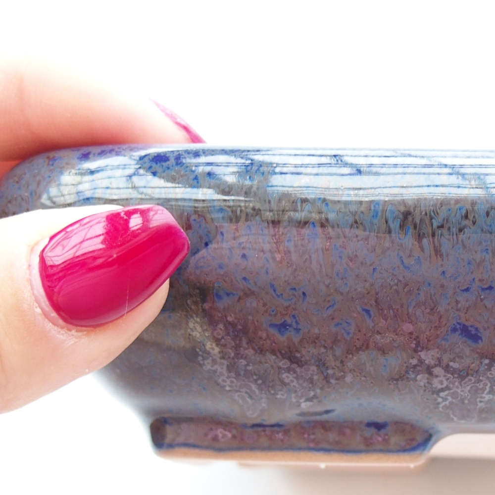 Bonsaischale aus Keramik 17 x 14 x 3,5 cm, Farbe blau