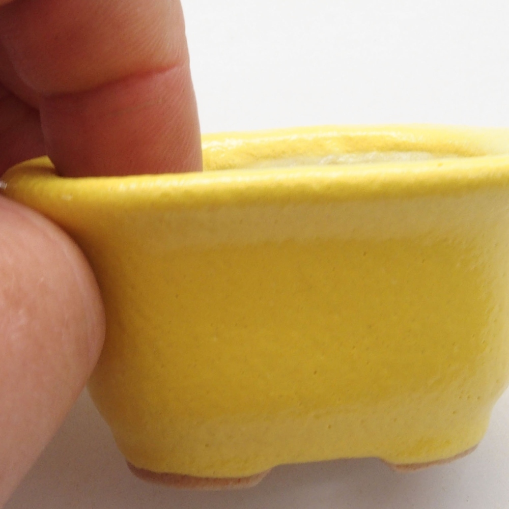 Bonsaischale aus Keramik 5,5 x 4,5 x 3 cm, gelb